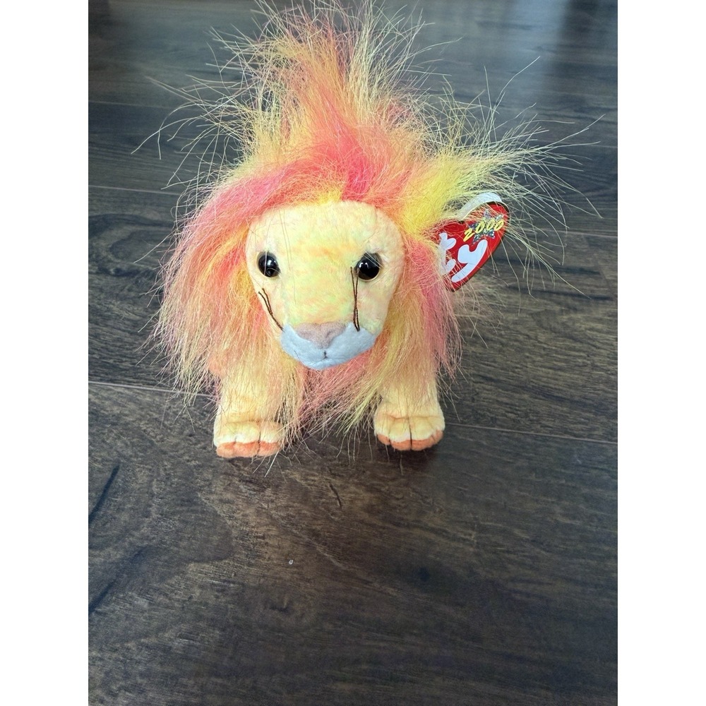 Ty Beanie Babies Bushy the‎ Lion 2000 Multi Color Mane Stuffed Animal Plush Toy